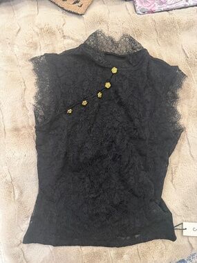 NWT Black Lace Blouse COMMENSE